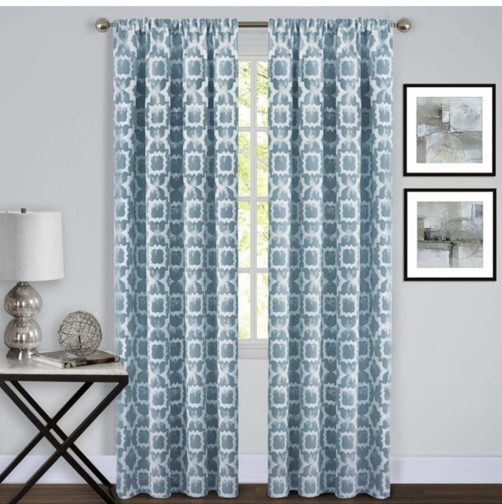 Ben&Jonah Collection Tara Window Curtain Panel - 54x63 - Mist (Qty. 4)